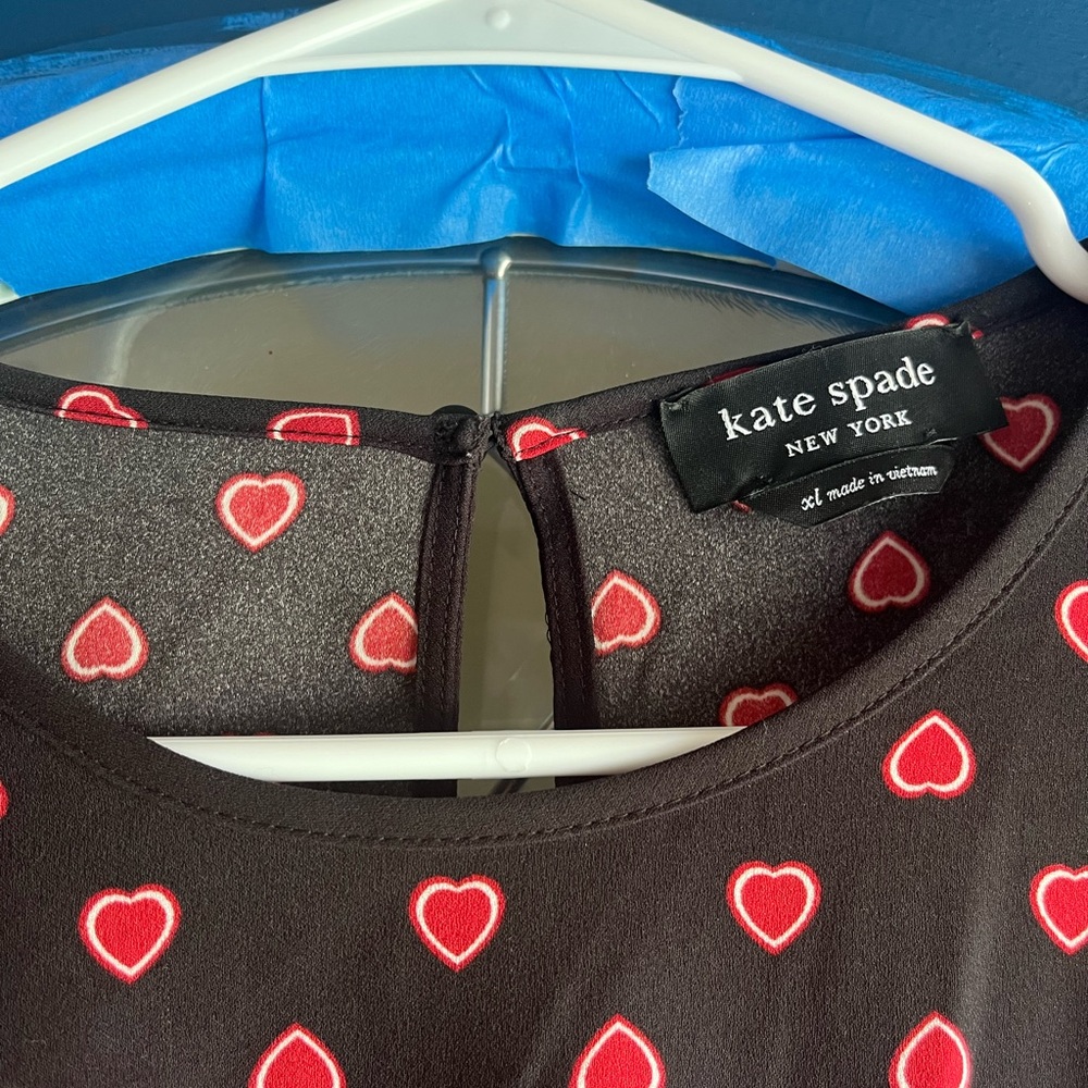 Kate Spade Black Dress with Red Heart Design